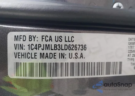 2020 Jeep Cherokee Latitude Plus 4X4 из США, поврежденный, VIN 1C4PJMLB3LD626736